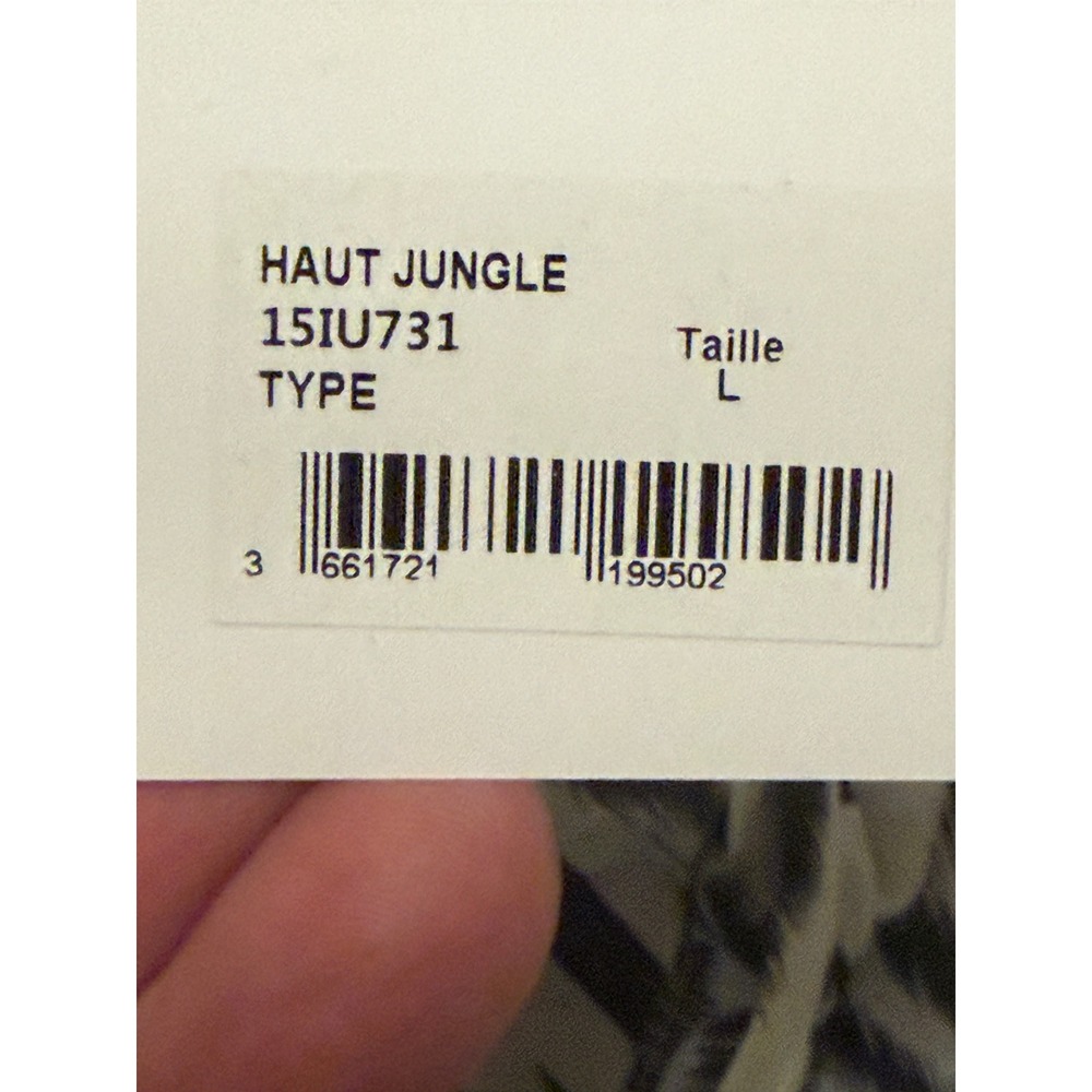 Les Petites Paris Zebra Print Silk Blend Beaded Back Button Blouse Haut Jungle L - Picture 5 of 5